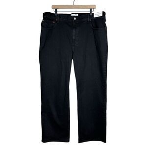 NWT Abercrombie & Fitch The 90s Relaxed Jeans High Rise Black Size 34 18 Short